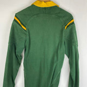 Nike men's rugby polo shirt green and yellow with Springboks logo and player fit.