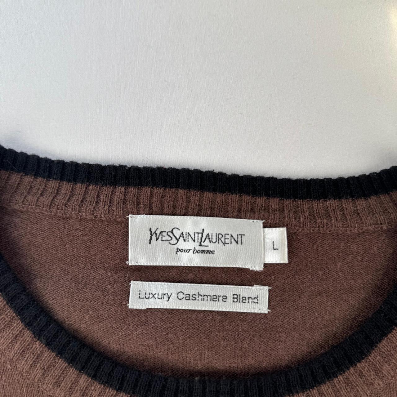 Yves Saint Laurent Crewneck Knit Sweater in Brown Size L