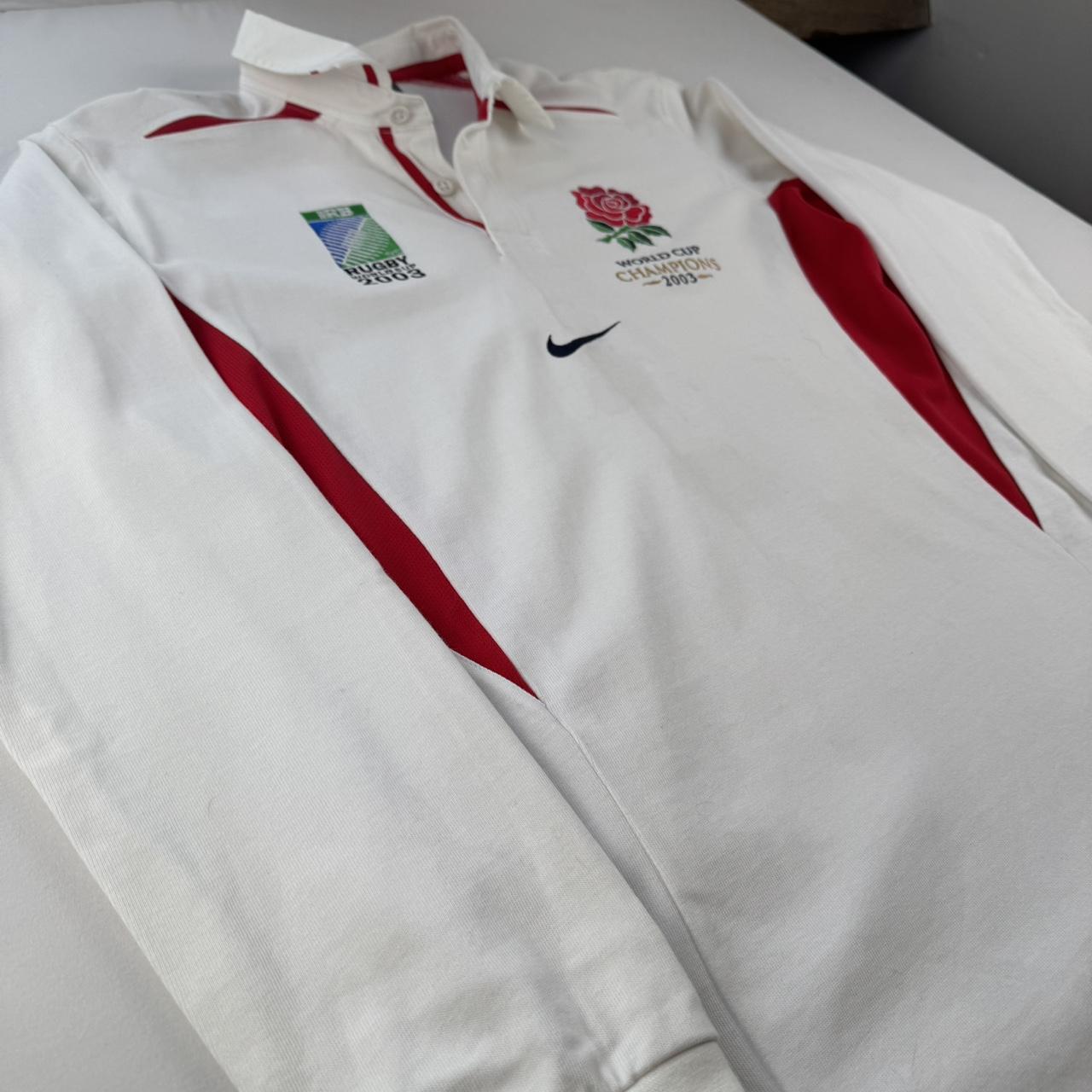2003 Nike Centre Logo England Rugby World Cup Champions Polo Shirt L
