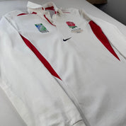 2003 Nike Centre Logo England Rugby World Cup Champions Polo Shirt L