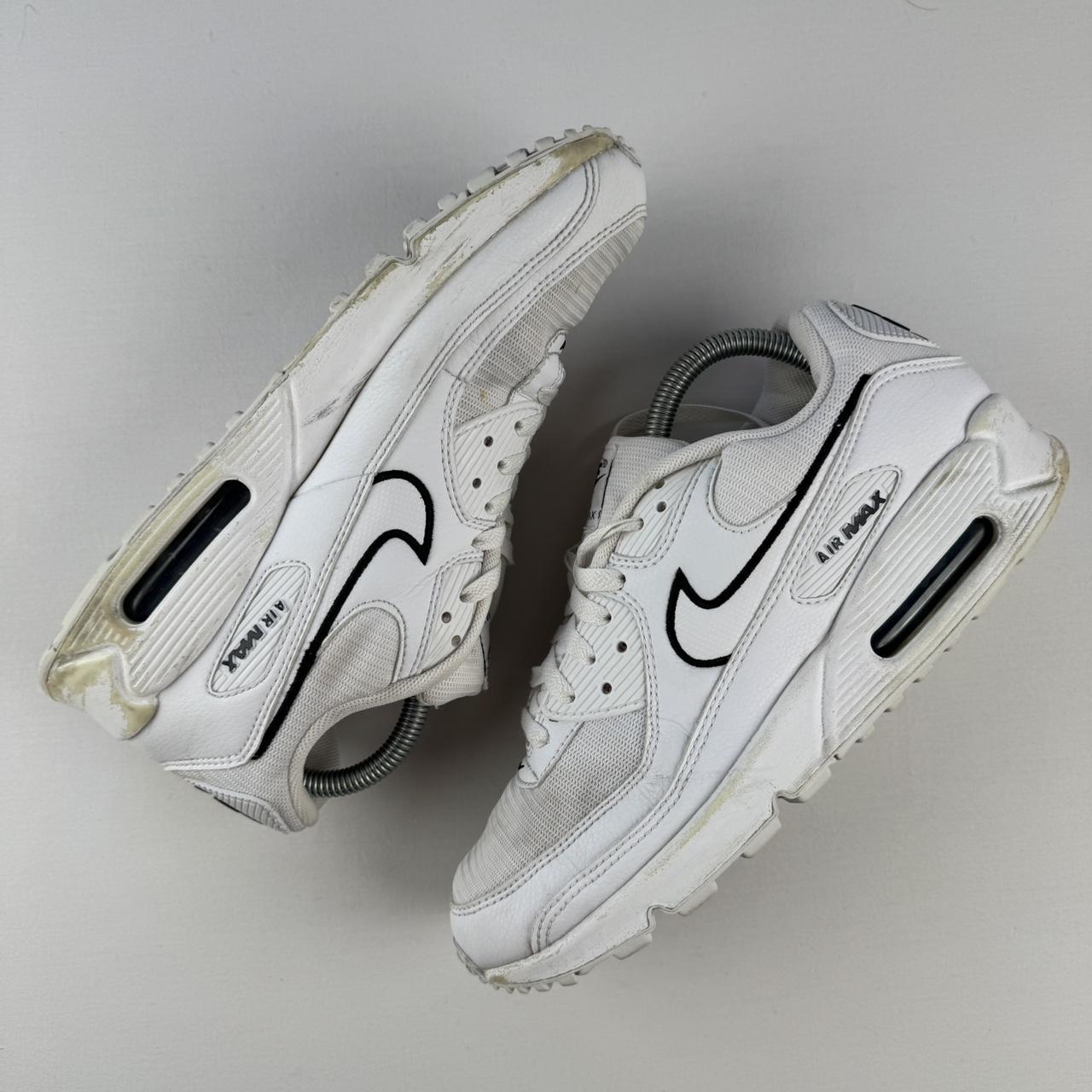 Nike Air Max 90s White Black UK8