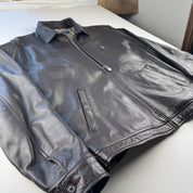 Dark Brown 2000s Polo Ralph Lauren Leather Harrington Jacket L