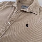 Beige Carhartt WIP Long Sleeve Madison Corduroy Button Down Shirt M