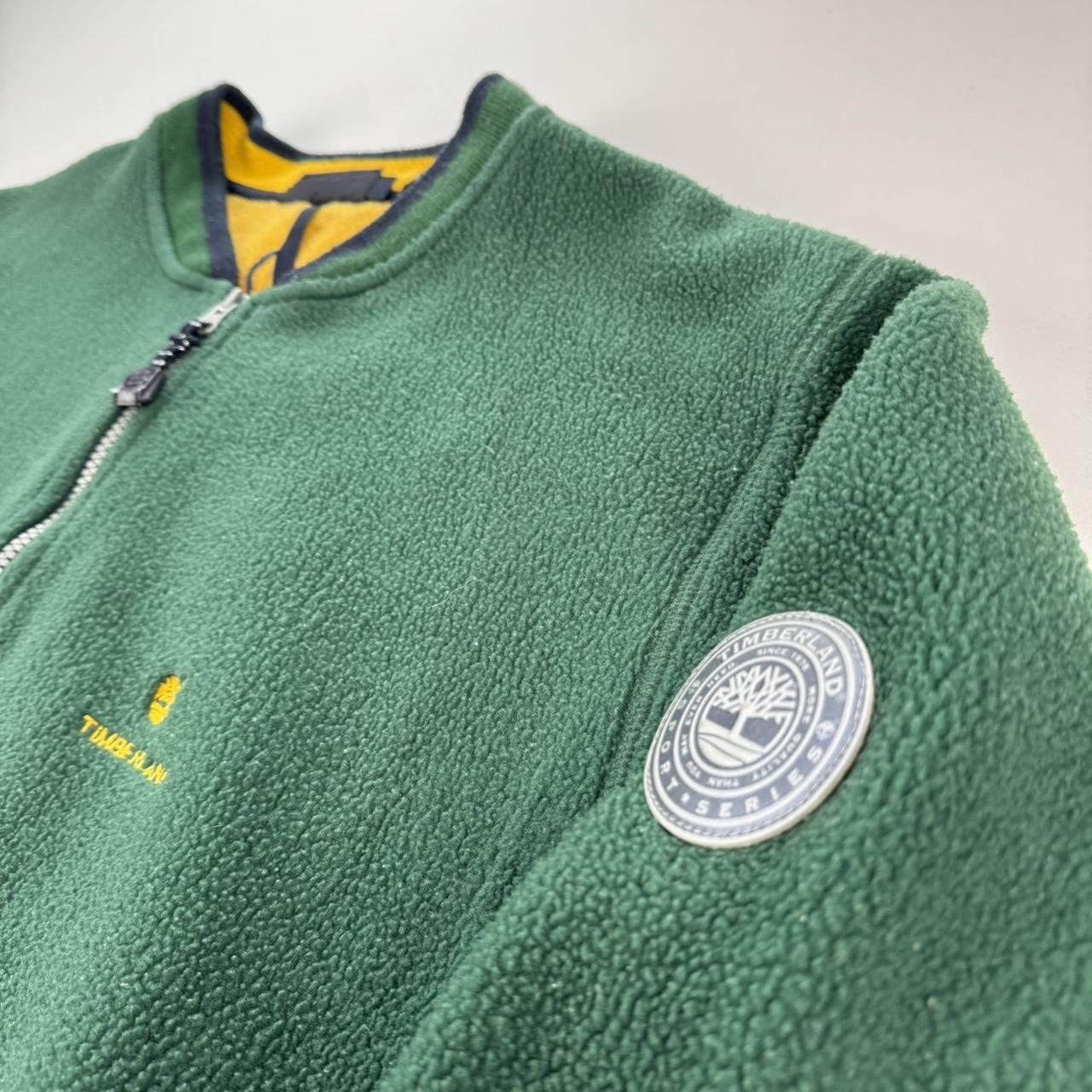 2000s Green Timberland Embroidered Full Zip Fleece Jacket M