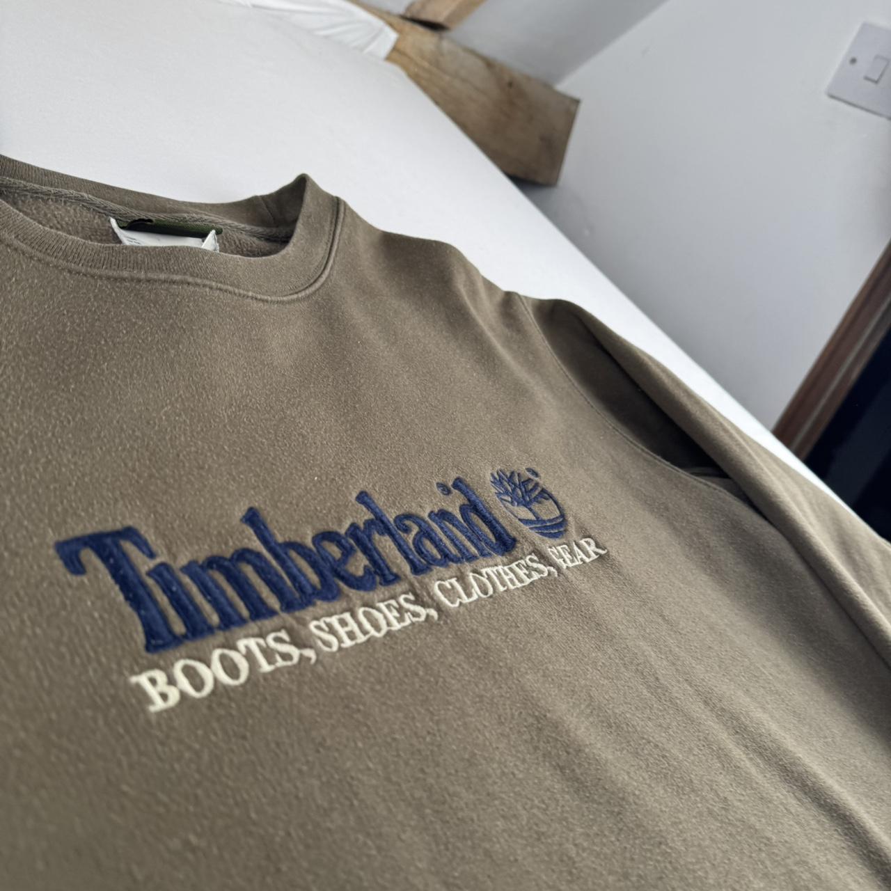 Early 2000s Timberland Embroidered Spellout Oversized Crewneck Jumper S
