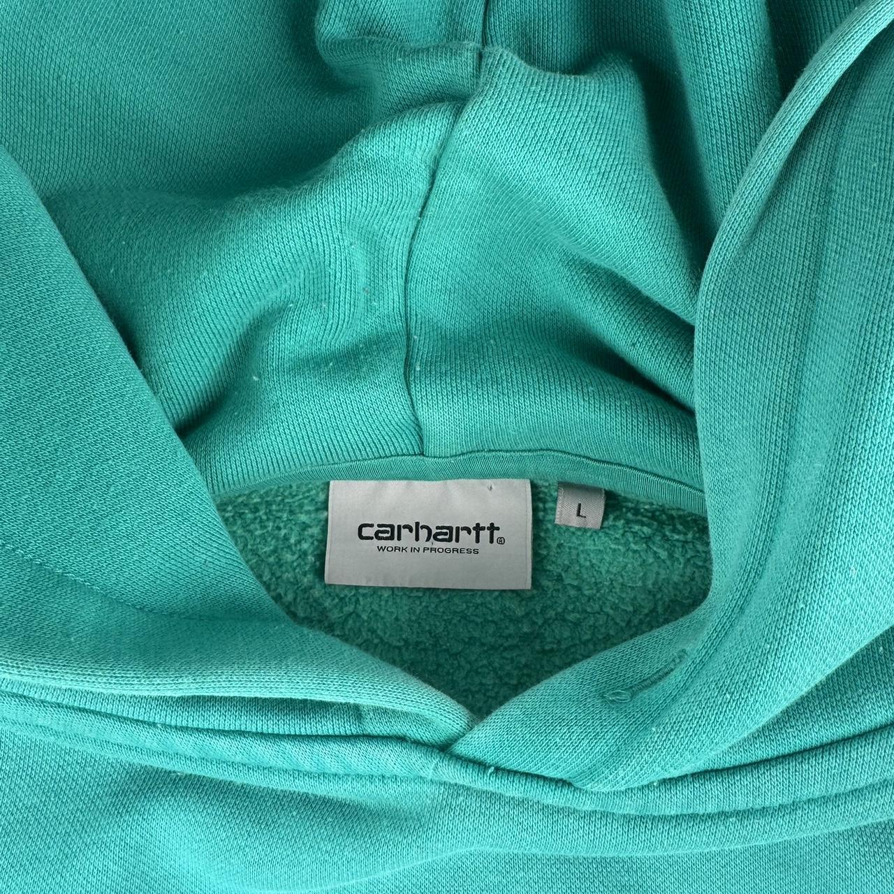 Carhartt WIP Turqoise Spellout Hoodie L