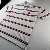 Early 2000s England Rugby Cotton Traders Striped Polo Shirt
