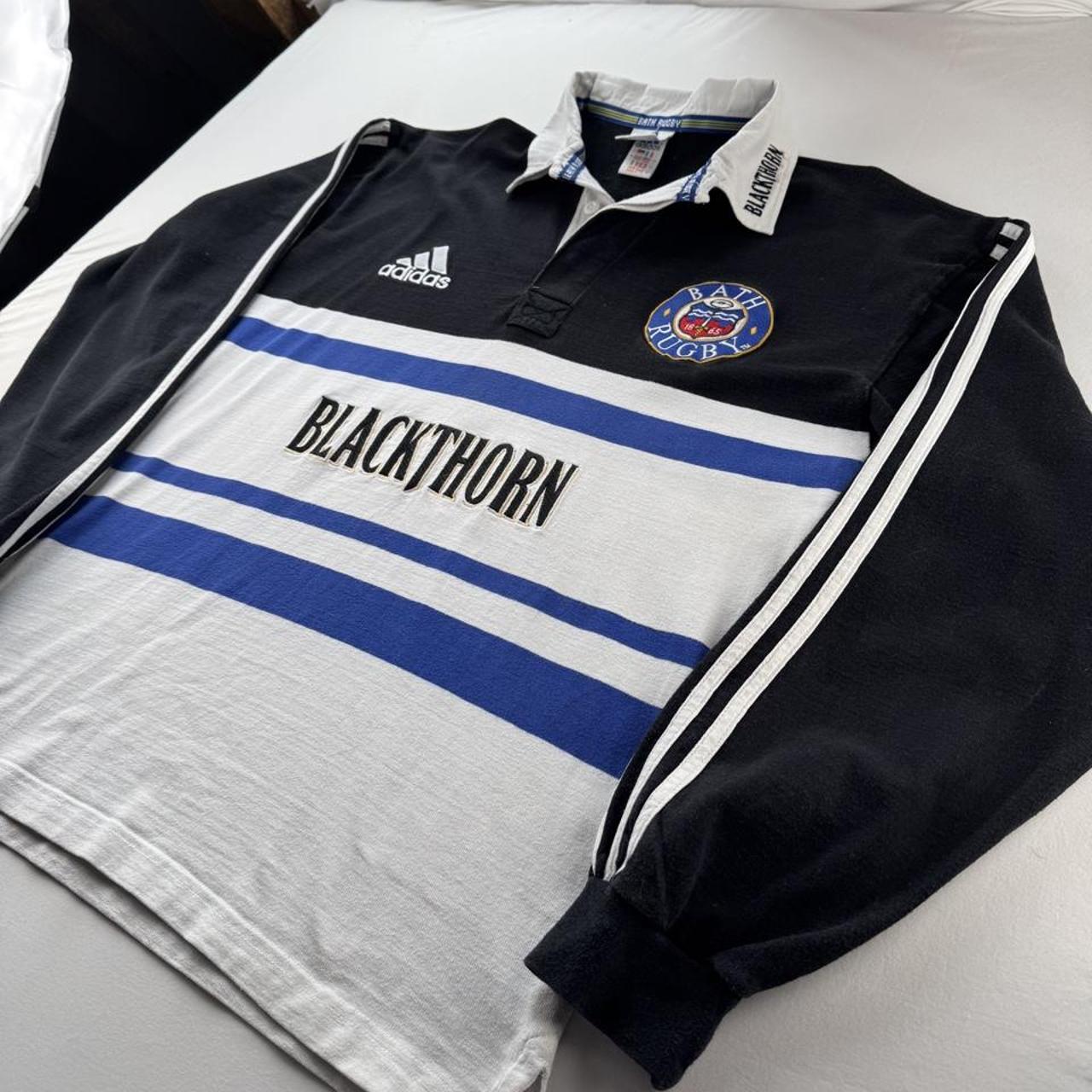 Immaculate 1998 Bath Adidas Rugby Polo Shirt L