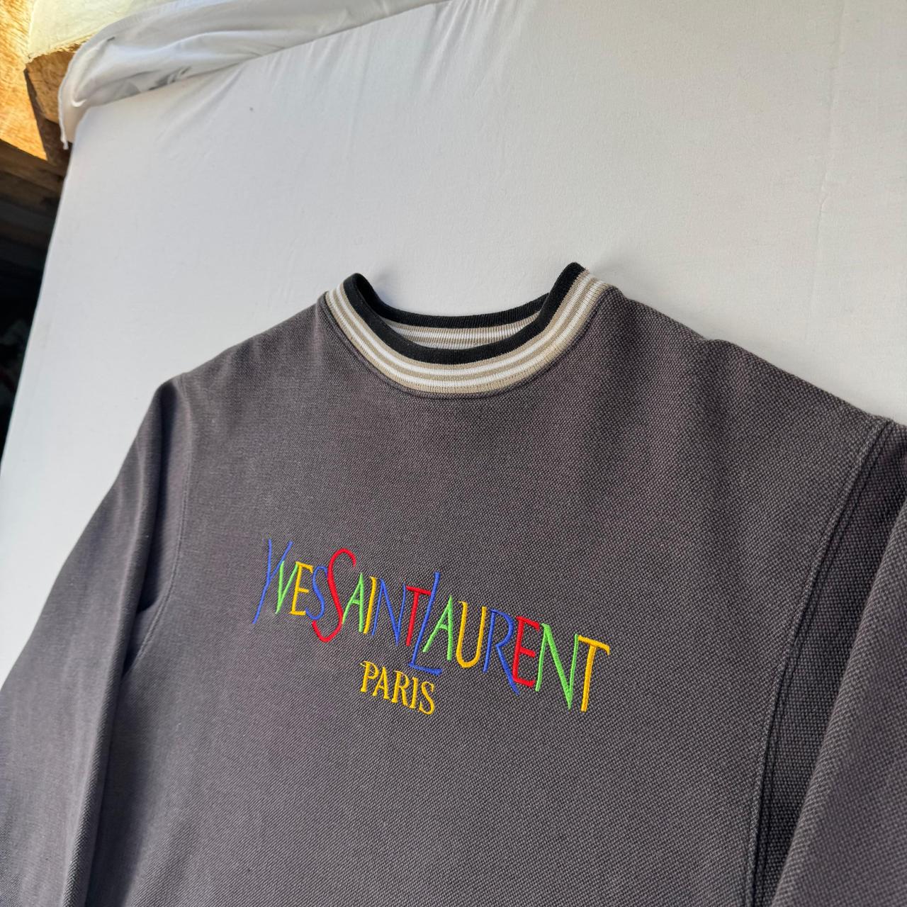 Yves Saint Laurent Crewneck Sweatshirt in Brown Size S