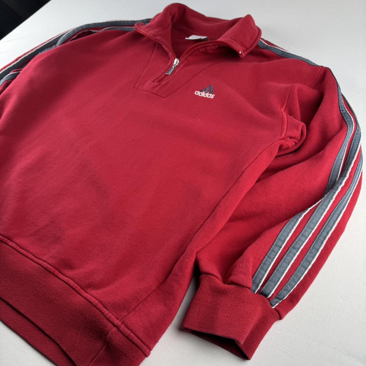 2000s Adidas Embroidered Spellout Quarter Zip Jumper L