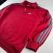 2000s Adidas Embroidered Spellout Quarter Zip Jumper L