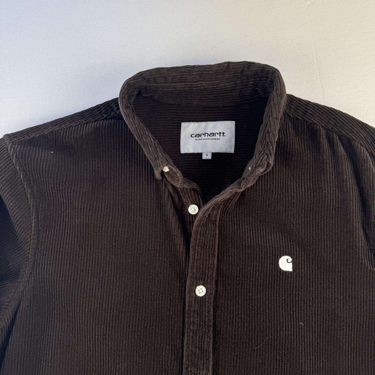 Brown Carhartt WIP Long Sleeve Madison Corduroy Button Down Shirt Small
