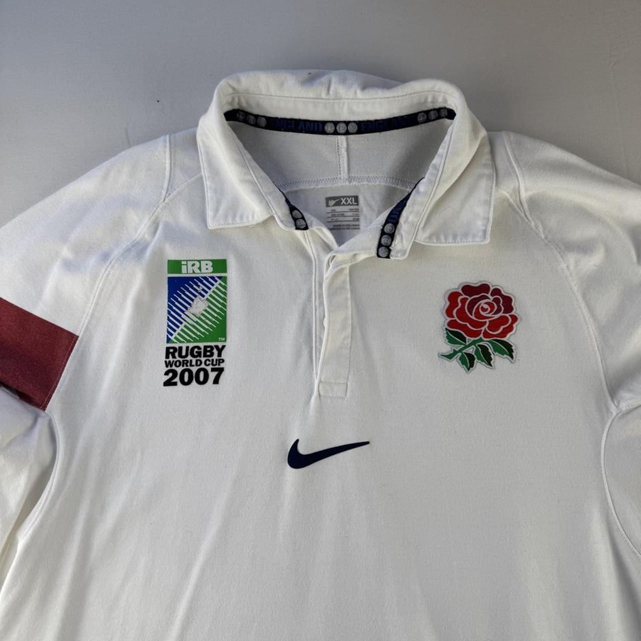Nike England Rugby World Cup 2007 Players FIt Rugby Polo Shirt XXL