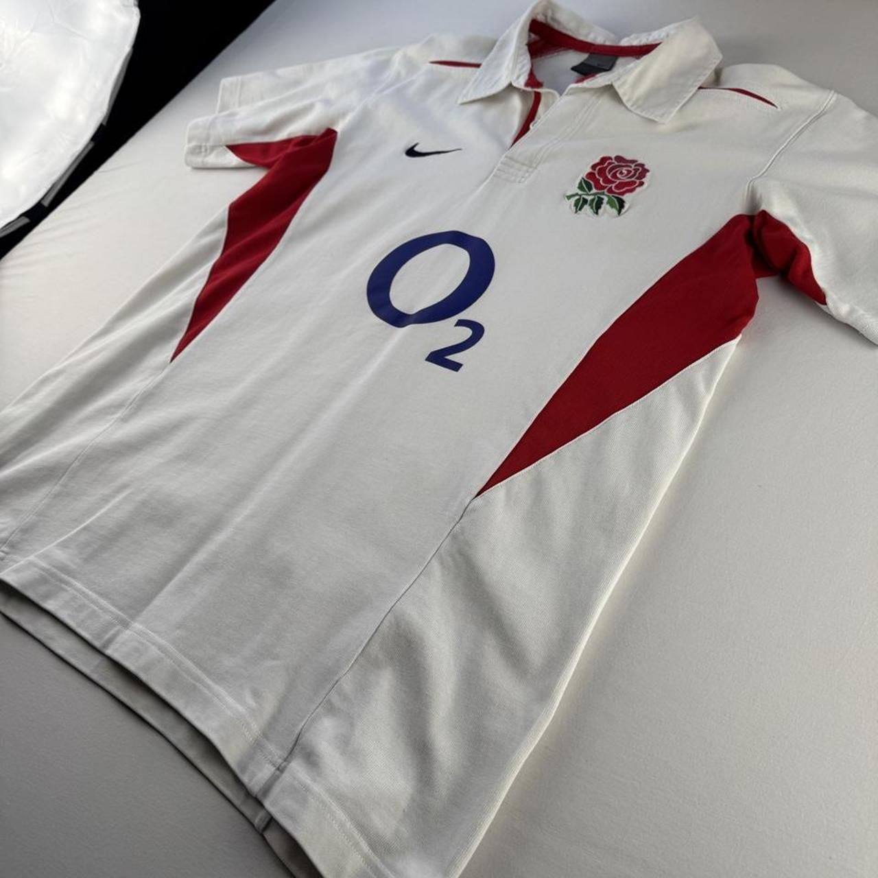 Nike 2003 Embroidered England Rugby Short Sleeve Rugby Polo L