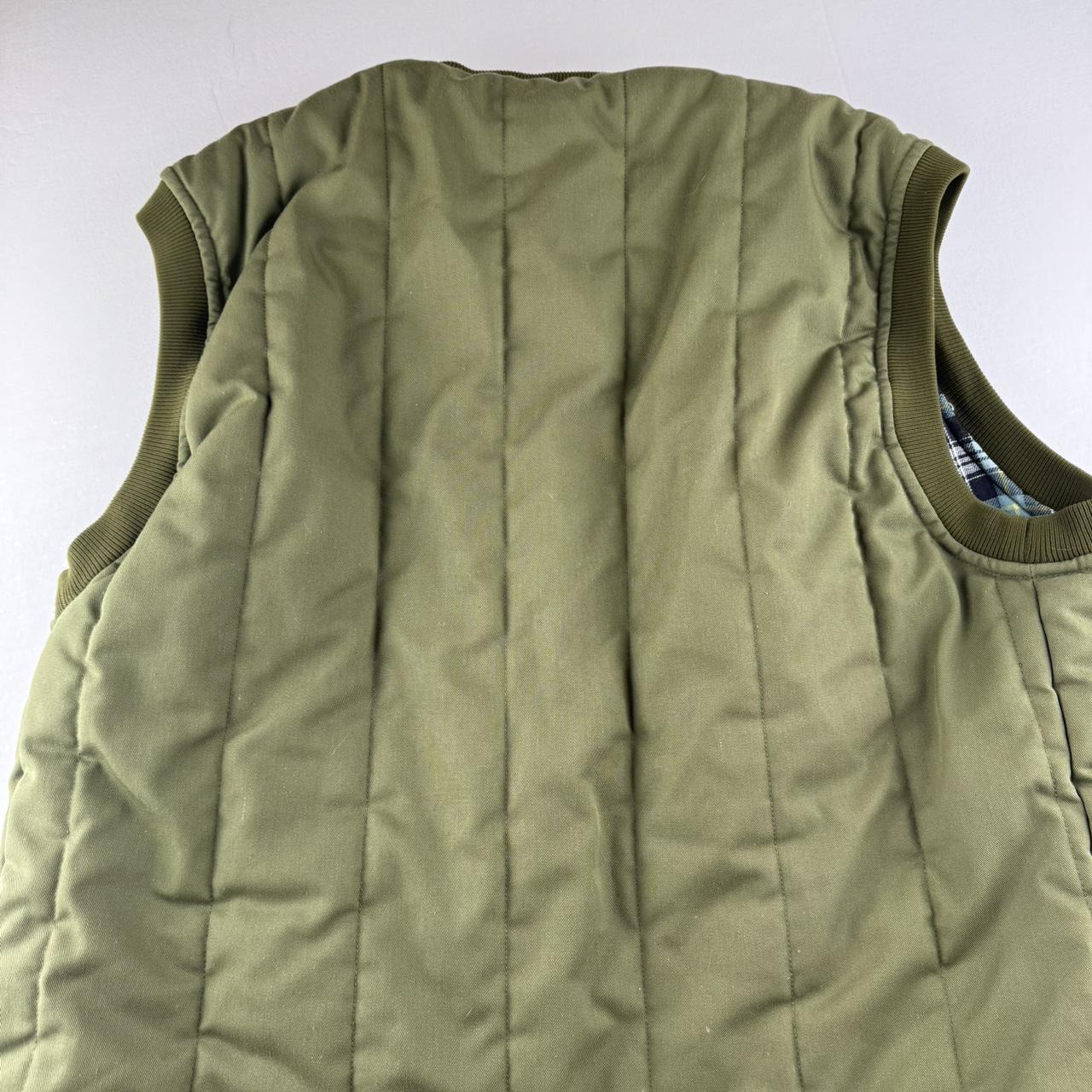Barbour Embroidered Plaid Lining Puffer Gilet M