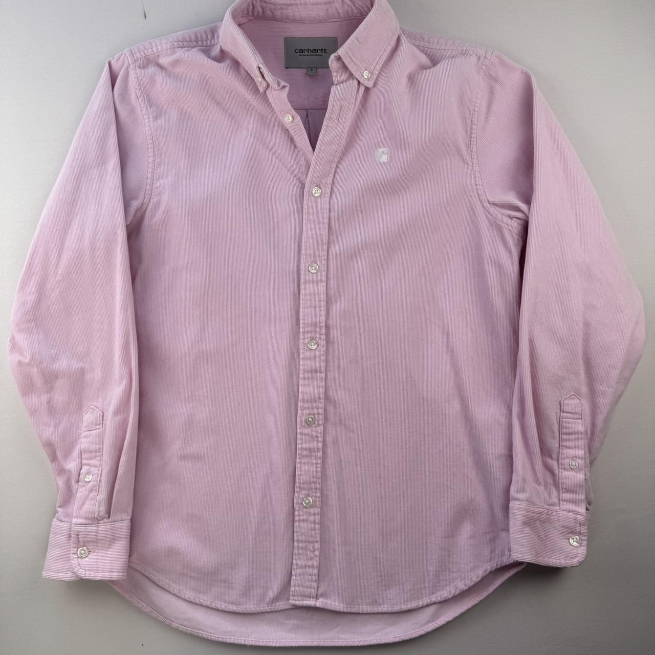 Pink Carhartt WIP Long Sleeve Madison Corduroy Button Down Shirt S