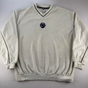 Rare 1990s Centre Swoosh V Neck Fleece Sweatshirt XL