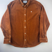 Carhartt WIP Brown Corduroy Button Down Shirt L