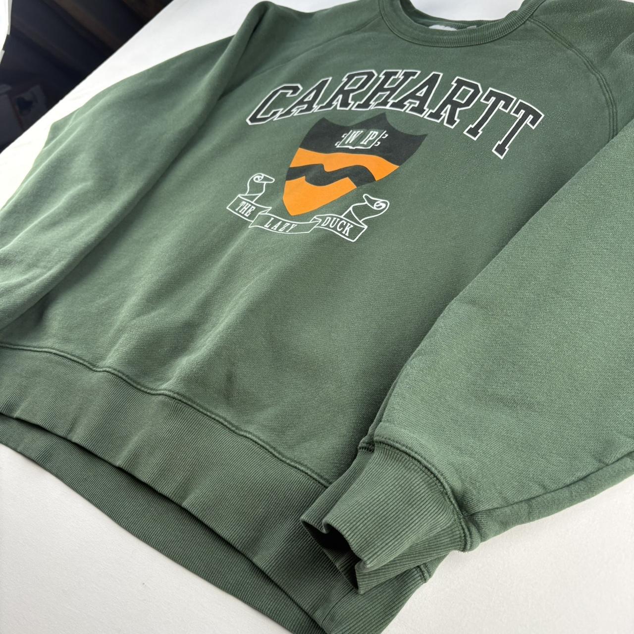 Carhartt WIP Green Spellout Oversized Crewneck M