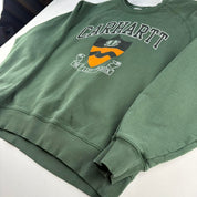 Carhartt WIP Green Spellout Oversized Crewneck M