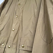 Barbour cream Casual Gamefair jacket with logo detail and relaxed fit.