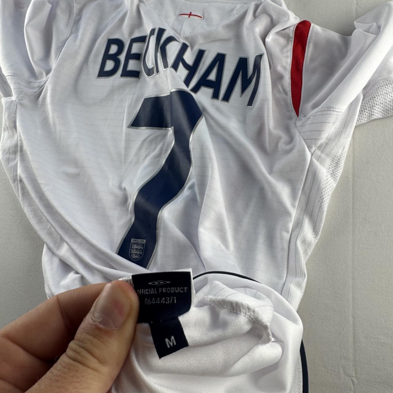 Authentic Umbro England David Beckham 7 Playing Home Shirt M