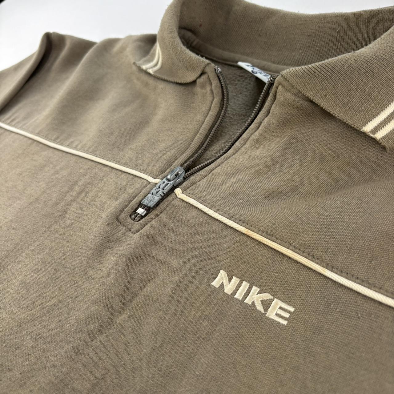 1990s Nike Embroidered Spellout Quarter Zip Fleece S