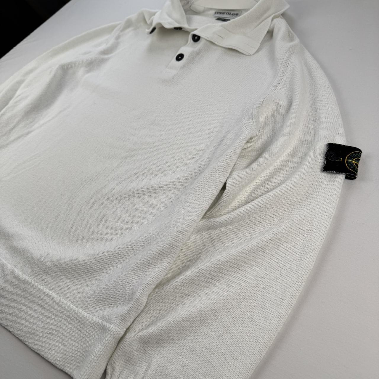 Early 2000s White Stone Island Knitted Jumper L