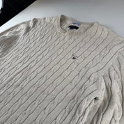Gant Cotton Embroidered Spellout Cable Knit Jumper L