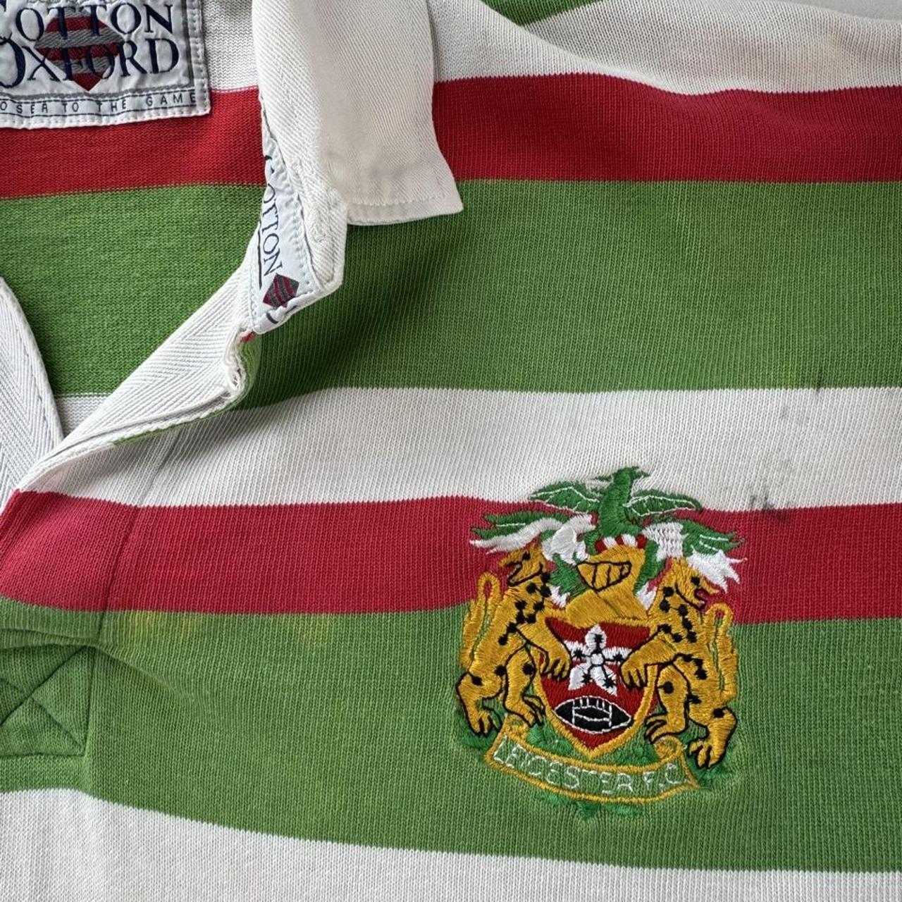 1993-95 Leicester Tigers Cotton Oxford Rugby Polo Shirt L