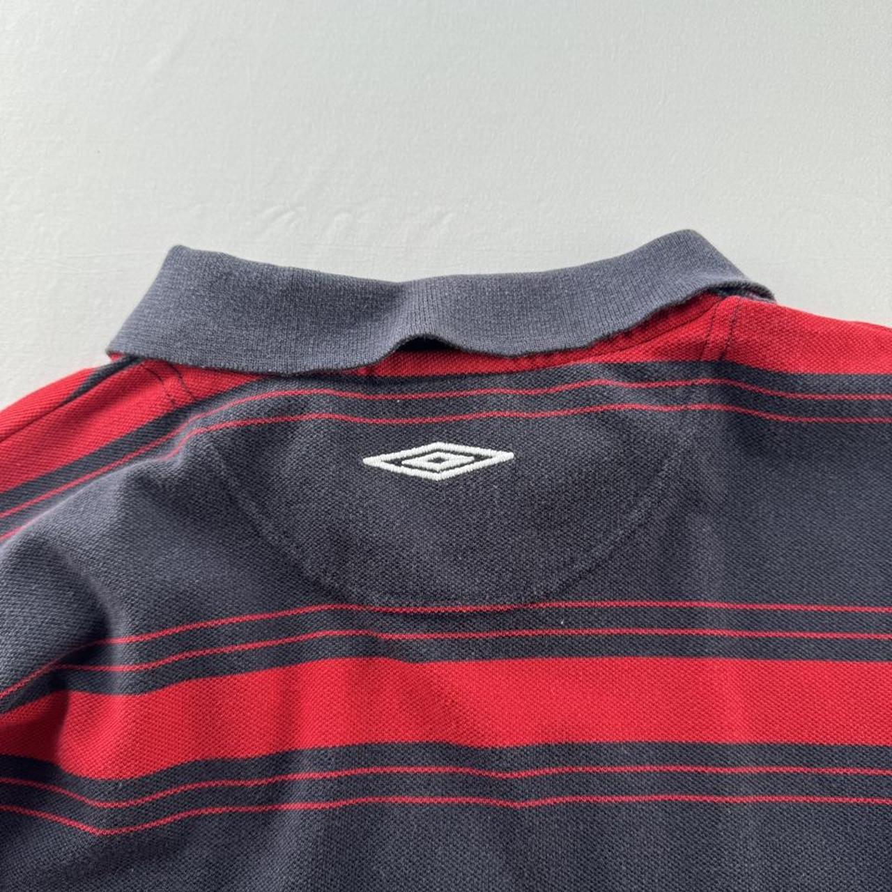 2004 Umbro Embroidered England Football Striped Polo Top XL