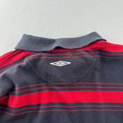 2004 Umbro Embroidered England Football Striped Polo Top XL