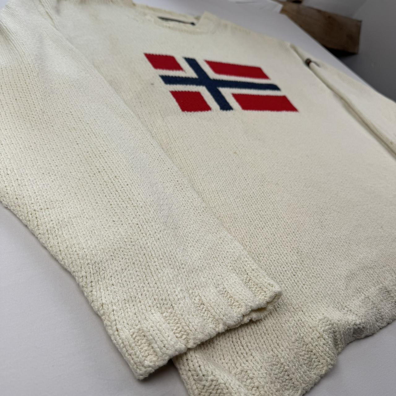 Napapijri Cream Oversized Spellout Knitted Jumper XL