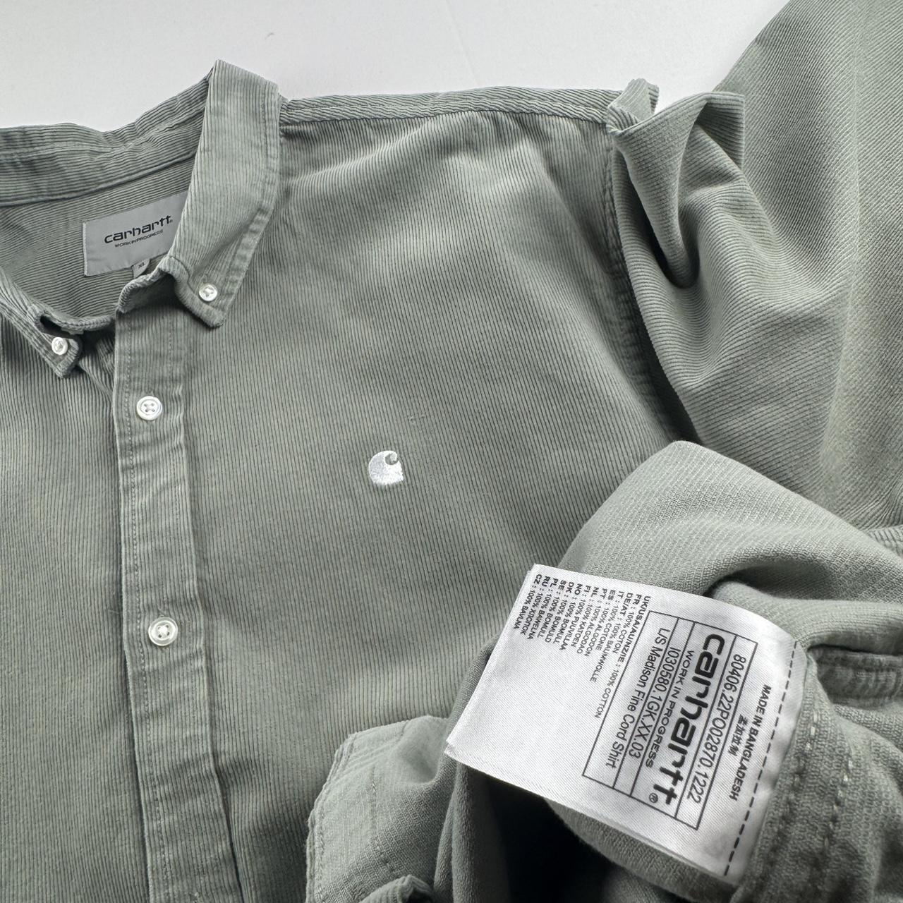 Sage Green Carhartt WIP Fine Corduroy Shirt XL