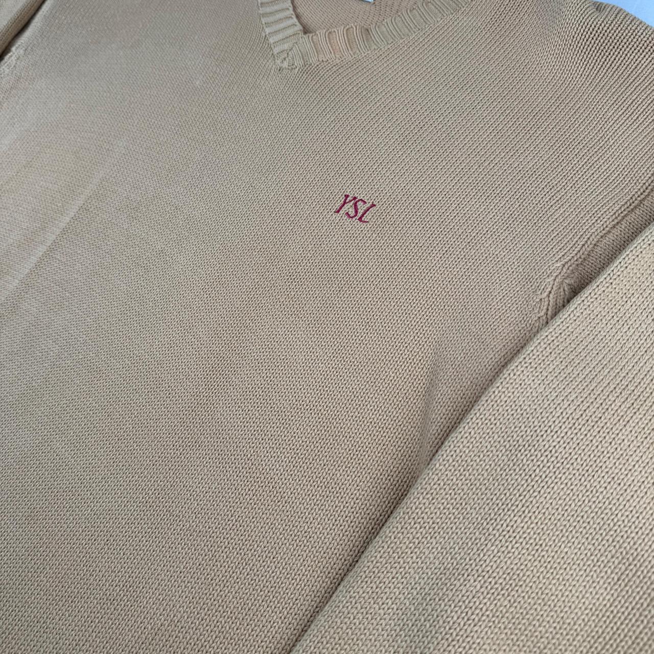 Yves Saint Laurent Crewneck Knit Sweater in Beige Size M
