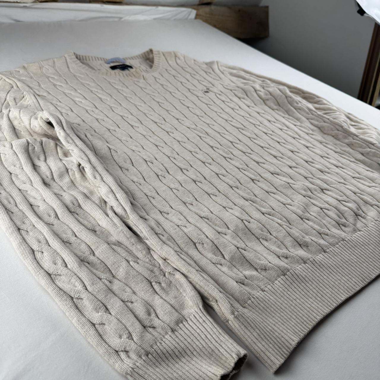 Gant Cotton Embroidered Spellout Cable Knit Jumper L