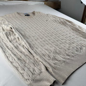 Gant Cotton Embroidered Spellout Cable Knit Jumper L