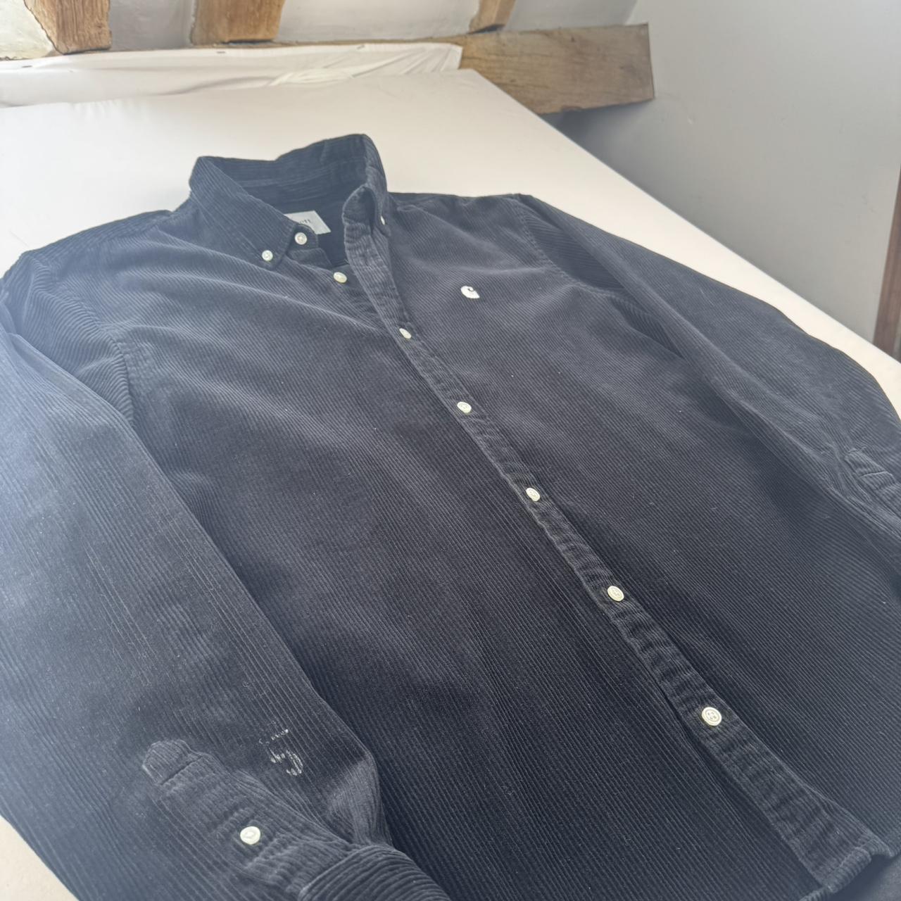 Carhartt WIP Black Corduroy Button Down Shirt L