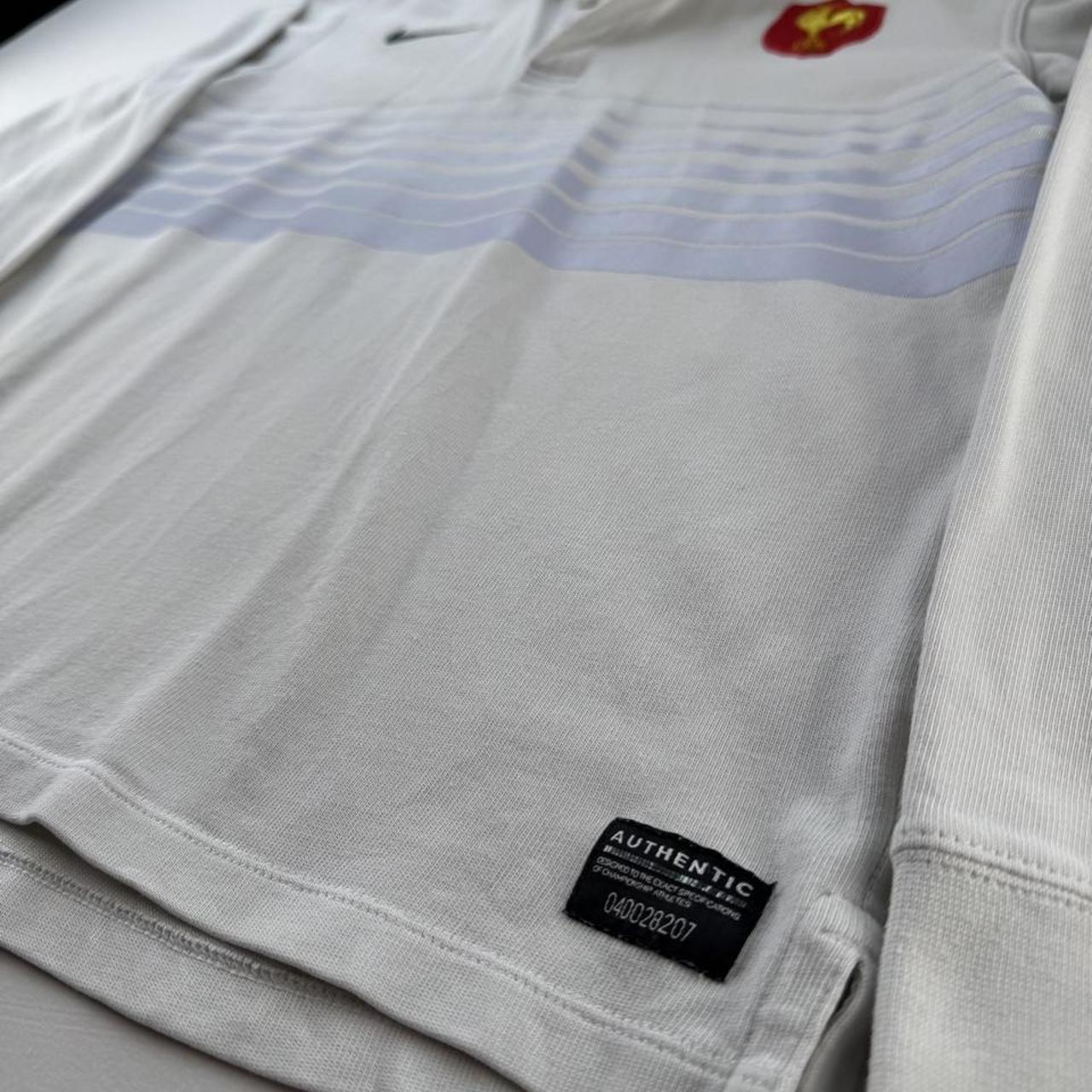 2009 Embroidered France Rugby Striped Rugby Polo M