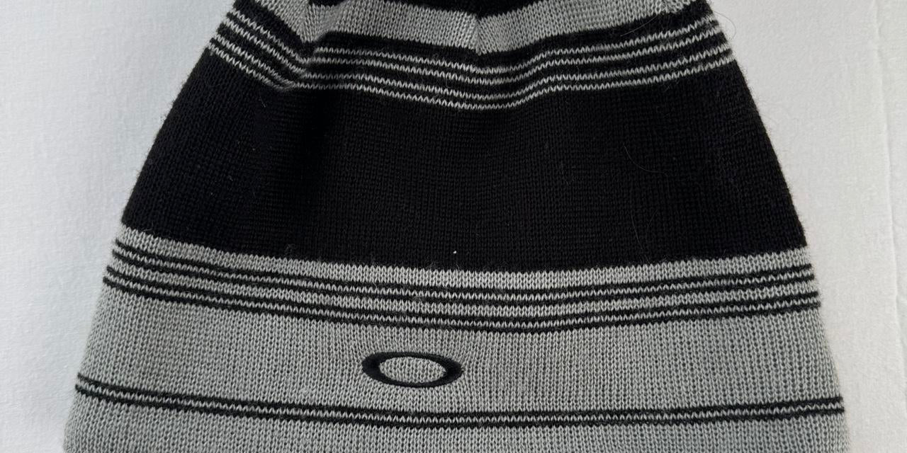 Y2k Oakley Embroidered Logo Striped Beanie