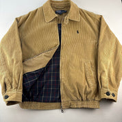 Early 2000s Polo Ralph Lauren Corduroy Plaid Lining Harringon Jacket M
