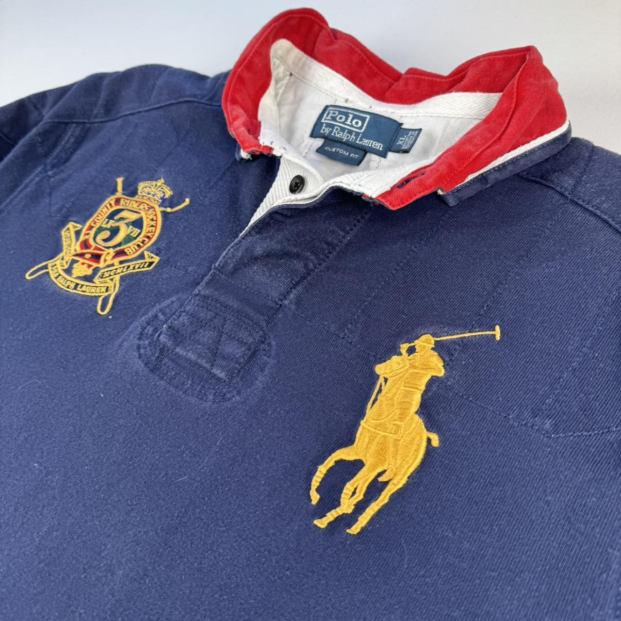 Polo Ralph Lauren Navy Embroidered Logo Rugby Polo Shirt XL