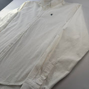 White and Black Carhartt WIP Long Sleeve Madison Corduroy Button Down Shirt L