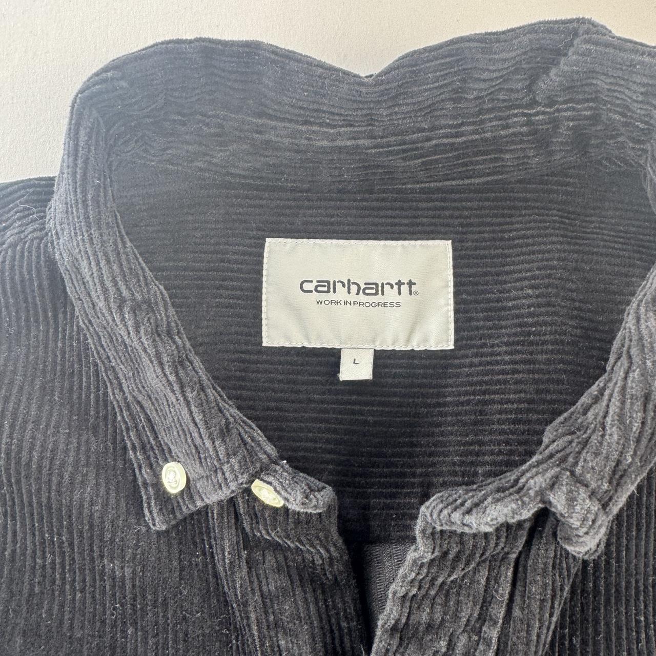 Carhartt WIP Black Corduroy Button Down Shirt L