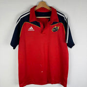 Adidas men's polo shirt in green with embroidered logo and classic collar.