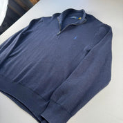 Polo Ralph Lauren Navy Pima Cotton Quarter Zip Jumper XL