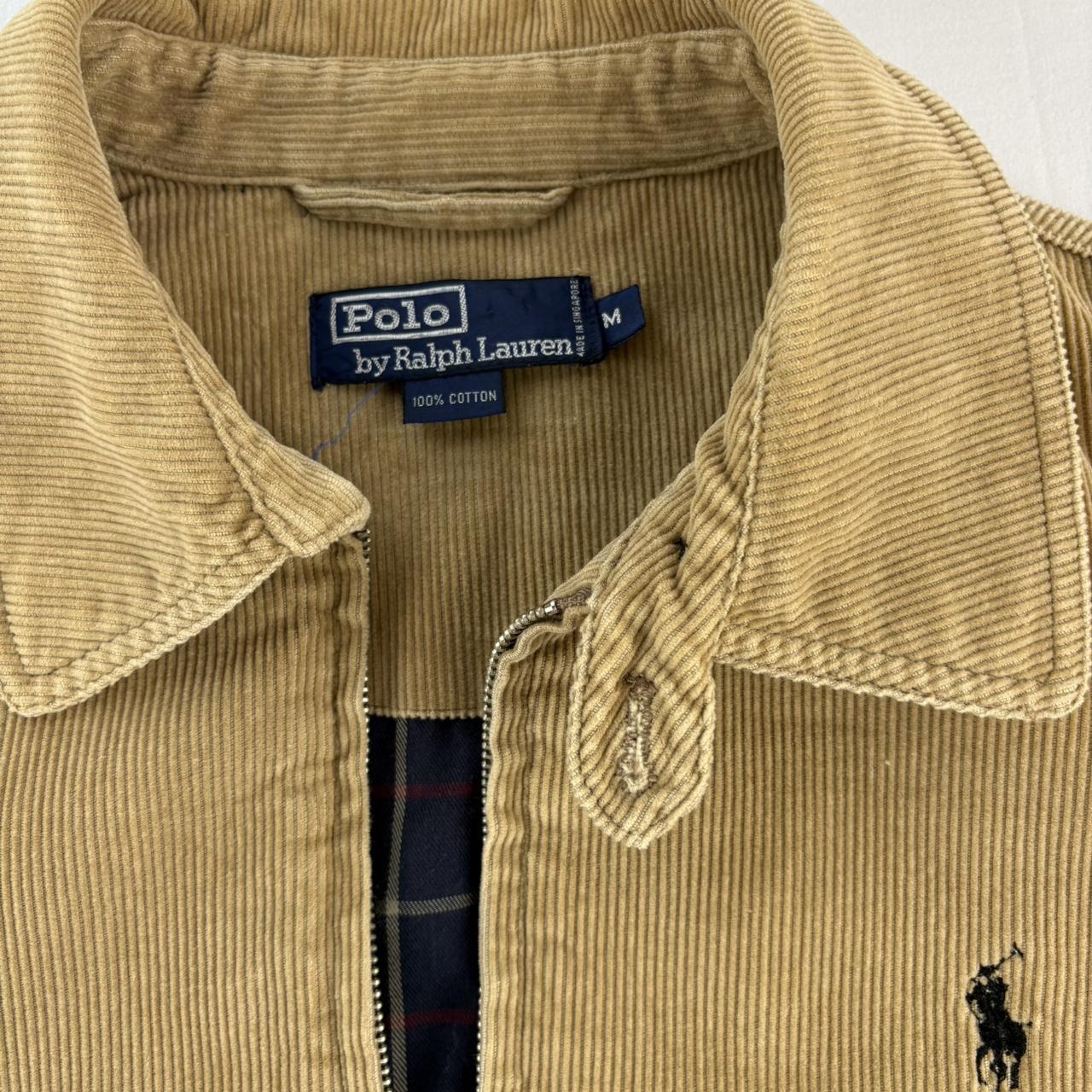 Early 2000s Polo Ralph Lauren Corduroy Plaid Lining Harringon Jacket M