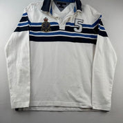 Tommy Hilfiger Embroidered Spellout Striped Rugby Polo L