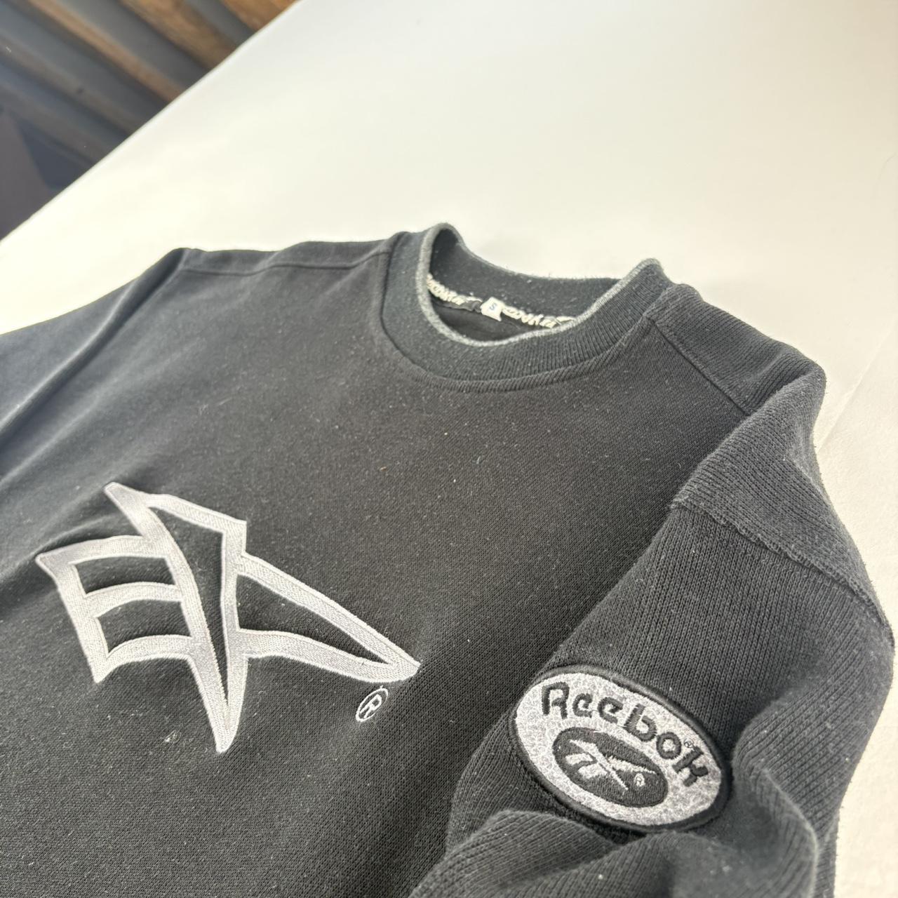 Early 2000s Embroidered Reebok Oversized Ribbed Sweatshirt S