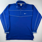 1990s Made in USA Embroidered Swoosh Quarter Zip L